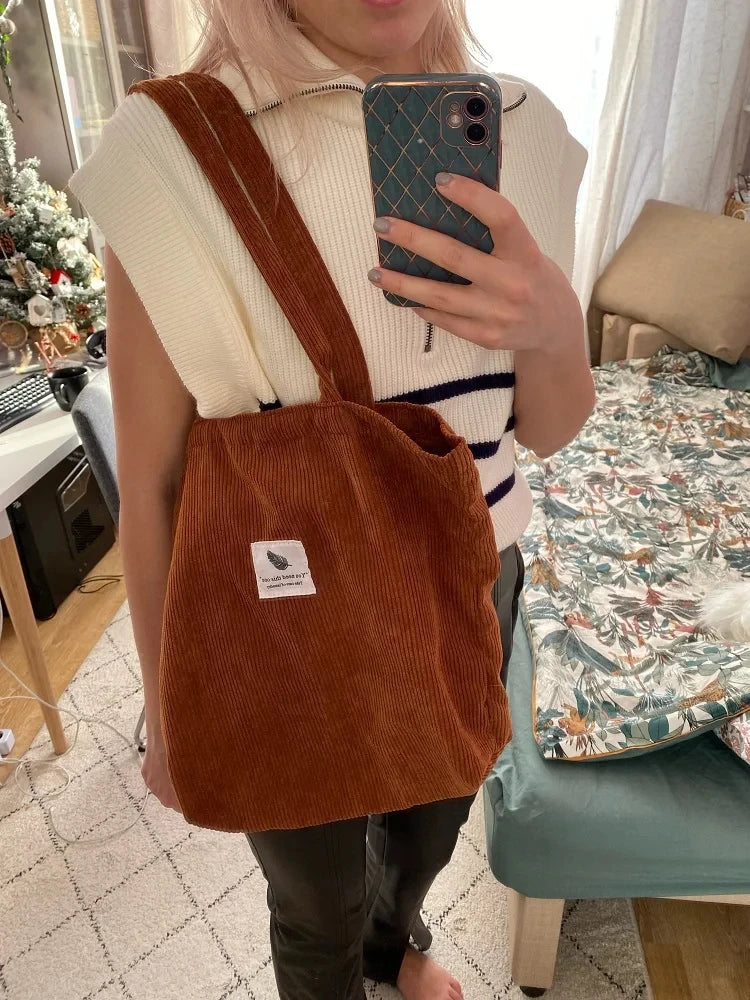 JIOMAY Corduroy Totes Bags