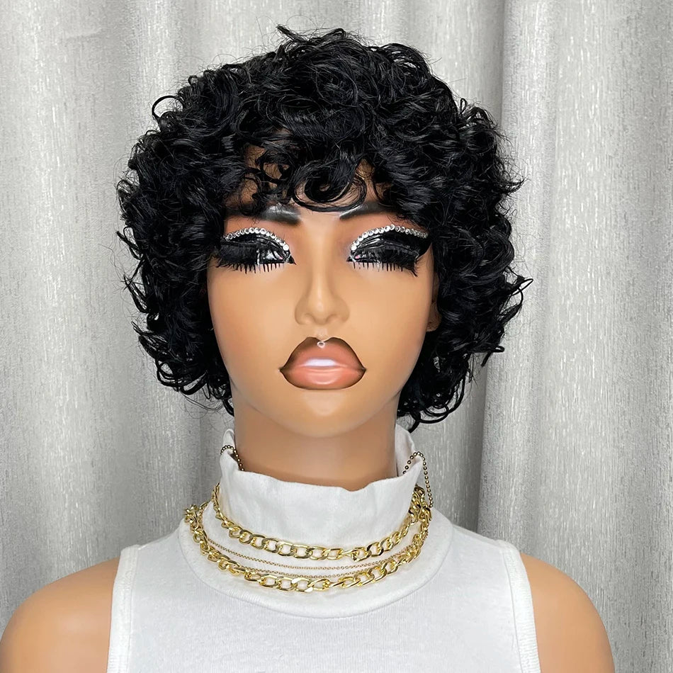 Kinky Curly Human Hair Wig