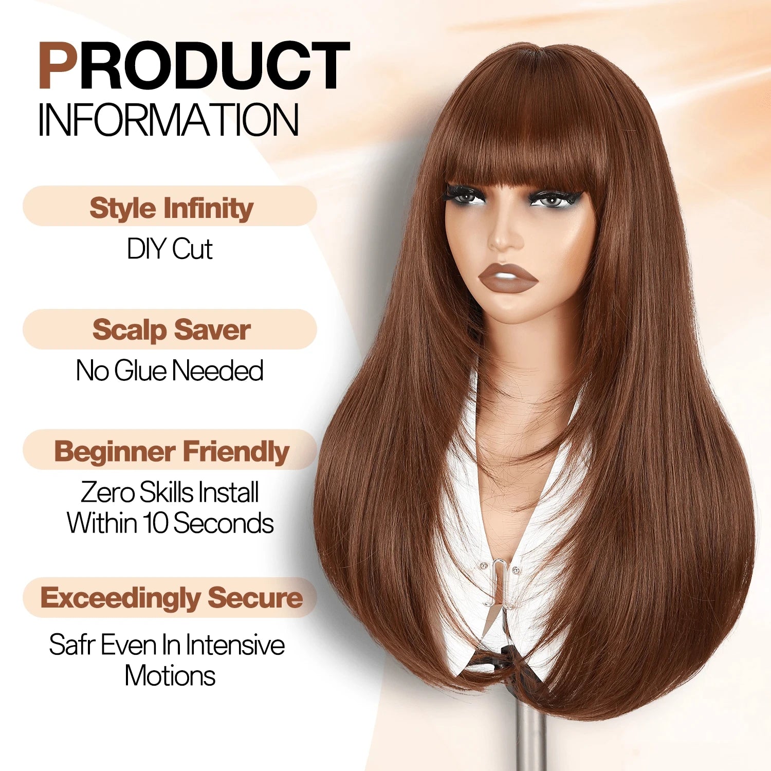 Long Layered Straight Hair Wig  Natural Layered Design, Suitable for Daily Use, Parties, Cosplay, and Other Occasions