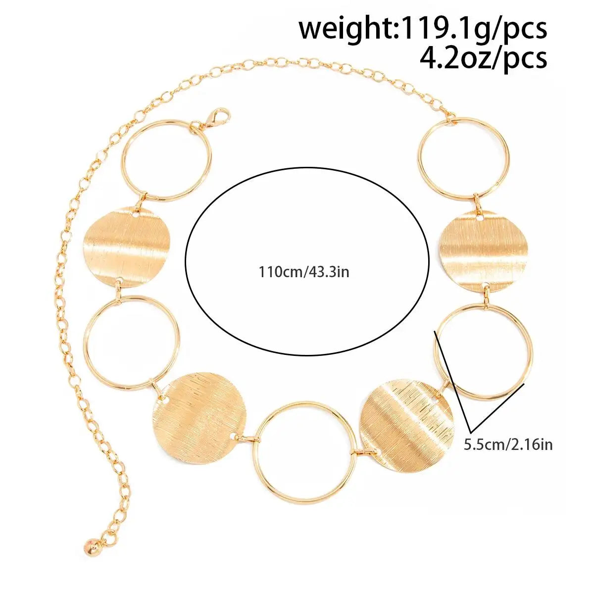 Women Bohemian Metal Wide Belt