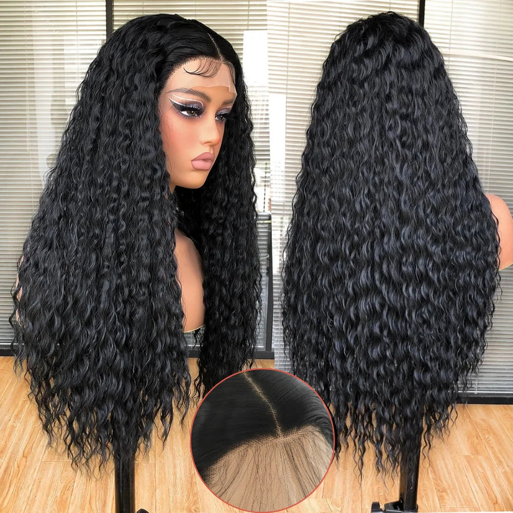 Black Long Curly Lace Front