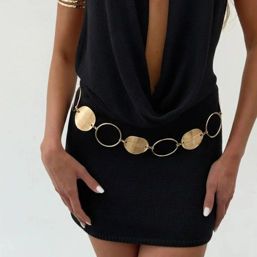 Hollow Out Round Waist Chain